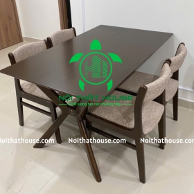 BỘ BÀN GHẾ BELLA GỖ 140 CHÂN X