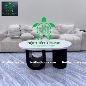 BÀN SOFA 60x100 ĐÁ TRẮNG DECOR OVAL