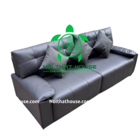 SOFA PHÒNG KHÁCH 2m2 x 800 BỌC DA ĐEN MỜ