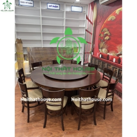 BỘ BÀN ĂN TRÒN D1800 KẾT HỢP 10 GHẾ ĂN