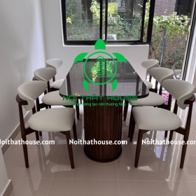 BỘ BÀN GỖ DECOR CÓ KÍNH CƯỜNG LỰC ĐẸP 160