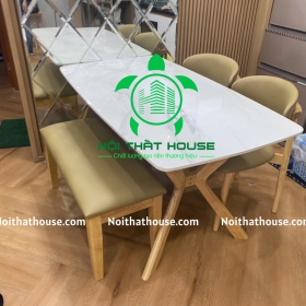 BỘ BÀN ĐÁ GHẾ BĂNG TIỆN LỢI 140 - CHÂN CHỮ X