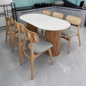 BỘ BÀN ĐÁ (TỰA MÂY) 160 HIỆN ĐẠI
