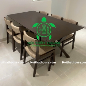 BỘ BÀN GHẾ GỖ BELLA 180 (SI GIẢ VÂN VẢI ĐẸP)