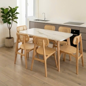 BỘ BÀN ĐÁ GHẾ TỰA MÂY 140 HIỆN ĐẠI GIẢ DÀY 30mm